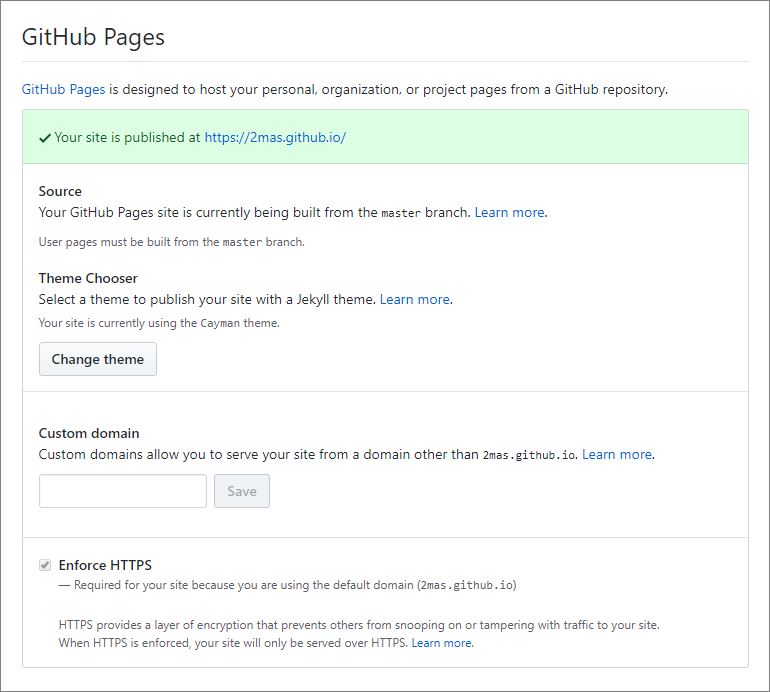 GitHub Pages Settings